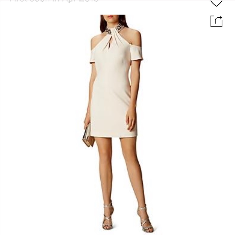 KAREN MILLEN Crystal-and-beaded Dress In Nude